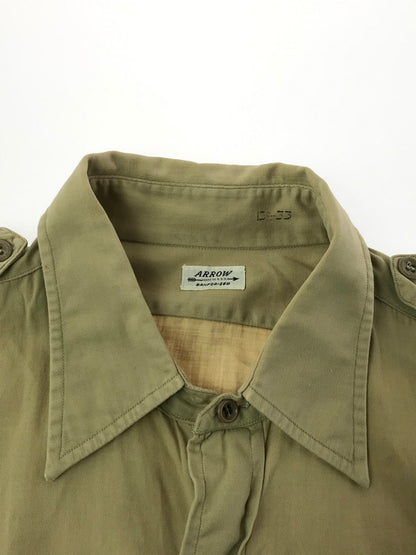 【中古品】【メンズ】 ARROW アロー 50's VINTAGE L/S SHIRT 50年代 ヴィンテージ ロングスリーブ シャツ アメリカ製 長袖 トップス 146-260429-yy-02-tag サイズ：15 カラー：ベージュ 万代Net店