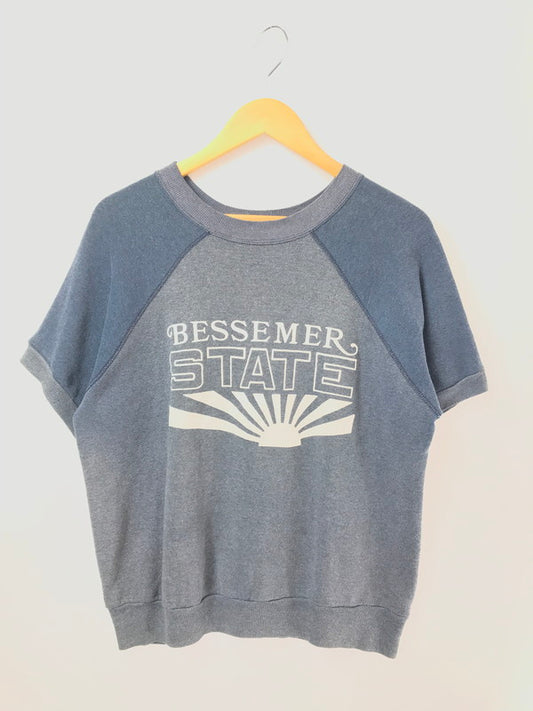 【中古品】【メンズ】 USED ユーズド 70's～80's BESSEMER STATE S/S TEE USA製 70年代～80年代 ラグラン半袖スウェット トップス 146-260510-rt-13-tag サイズ：L カラー：ネイビー 万代Net店