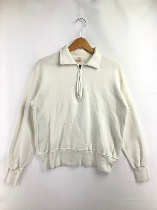 【中古品】【メンズ】 PILGRIM ピルグリム 50's VINTAGE HALF ZIP SWEAT 50年代 ヴィンテージ ハーフジップ スウェット SEARS トレーナー トップス 146-260429-yy-03-tag サイズ：M カラー：ホワイト 万代Net店