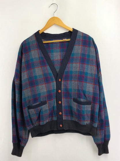 【現状渡し品】【メンズ】 PENDLETON ペンドルトン 80's WOOL KNIT CHECK CARDIGAN 80年代 ウールニット チェック カーディガン ヴィンテージ トップス 146-260913-rt-20-tagh サイズ：XL カラー：ネイビー 万代Net店