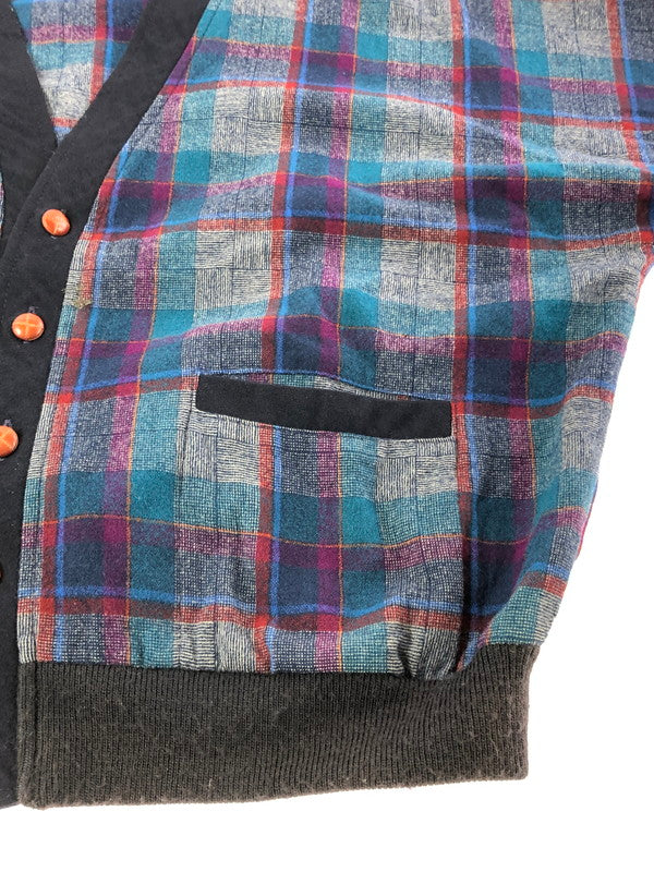 【現状渡し品】【メンズ】 PENDLETON ペンドルトン 80's WOOL KNIT CHECK CARDIGAN 80年代 ウールニット チェック カーディガン ヴィンテージ トップス 146-260913-rt-20-tagh サイズ：XL カラー：ネイビー 万代Net店