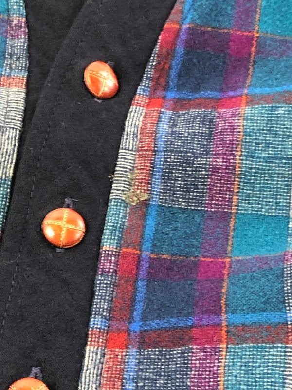【現状渡し品】【メンズ】 PENDLETON ペンドルトン 80's WOOL KNIT CHECK CARDIGAN 80年代 ウールニット チェック カーディガン ヴィンテージ トップス 146-260913-rt-20-tagh サイズ：XL カラー：ネイビー 万代Net店