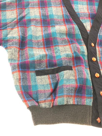 【現状渡し品】【メンズ】 PENDLETON ペンドルトン 80's WOOL KNIT CHECK CARDIGAN 80年代 ウールニット チェック カーディガン ヴィンテージ トップス 146-260913-rt-20-tagh サイズ：XL カラー：ネイビー 万代Net店