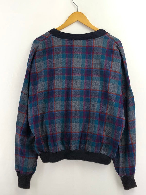 【現状渡し品】【メンズ】 PENDLETON ペンドルトン 80's WOOL KNIT CHECK CARDIGAN 80年代 ウールニット チェック カーディガン ヴィンテージ トップス 146-260913-rt-20-tagh サイズ：XL カラー：ネイビー 万代Net店