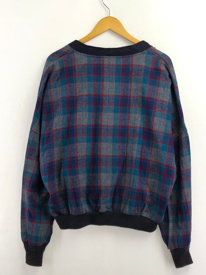 【現状渡し品】【メンズ】 PENDLETON ペンドルトン 80's WOOL KNIT CHECK CARDIGAN 80年代 ウールニット チェック カーディガン ヴィンテージ トップス 146-260913-rt-20-tagh サイズ：XL カラー：ネイビー 万代Net店
