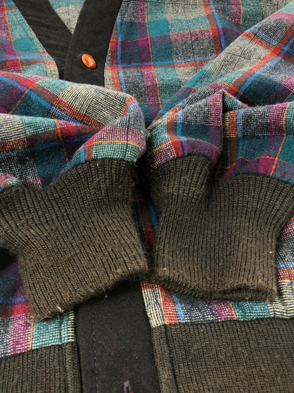 【現状渡し品】【メンズ】 PENDLETON ペンドルトン 80's WOOL KNIT CHECK CARDIGAN 80年代 ウールニット チェック カーディガン ヴィンテージ トップス 146-260913-rt-20-tagh サイズ：XL カラー：ネイビー 万代Net店