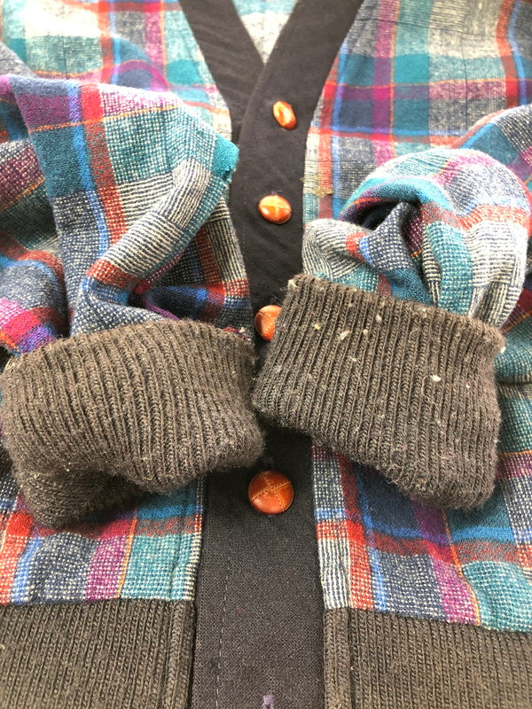 【現状渡し品】【メンズ】 PENDLETON ペンドルトン 80's WOOL KNIT CHECK CARDIGAN 80年代 ウールニット チェック カーディガン ヴィンテージ トップス 146-260913-rt-20-tagh サイズ：XL カラー：ネイビー 万代Net店