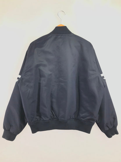 【中古品】【メンズ】 LACOSTE ラコステ DOUBLE STRIPE VARSITY JACKET BH0127 ダブルストライプバーシティジャケット ブルゾン アウター 147-260429-yy-06-tag サイズ：M カラー：ネイビー 万代Net店