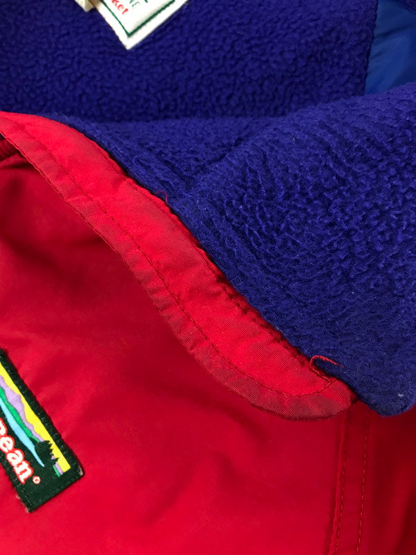 【中古品】【メンズ】 L.L.BEAN エルエルビーン 90's VINTAGE WARM UP JACKET 5941 90年代 ヴィンテージ ウォームアップジャケット アメリカ製 裏フリースジャケット アウター 146-260429-yy-08-tag サイズ：XXL カラー：レッド/パープル 万代Net店