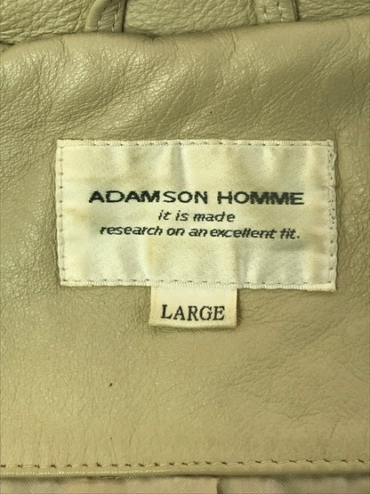 【現状渡し品】【メンズ】 ADAMSON HOMME アダムソン オム COW LEATHER JACKET 0540-1542 カウレザー ジャケット アウター 146-260307-rt-02-tag サイズ：L カラー：ベージュ 万代Net店