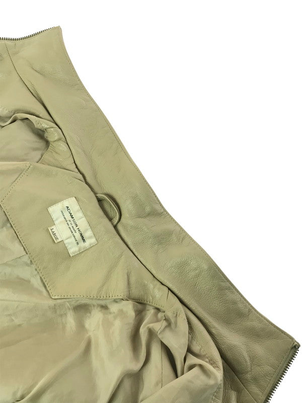 【現状渡し品】【メンズ】 ADAMSON HOMME アダムソン オム COW LEATHER JACKET 0540-1542 カウレザー ジャケット アウター 146-260307-rt-02-tag サイズ：L カラー：ベージュ 万代Net店