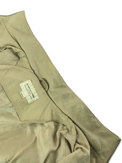 【現状渡し品】【メンズ】 ADAMSON HOMME アダムソン オム COW LEATHER JACKET 0540-1542 カウレザー ジャケット アウター 146-260307-rt-02-tag サイズ：L カラー：ベージュ 万代Net店