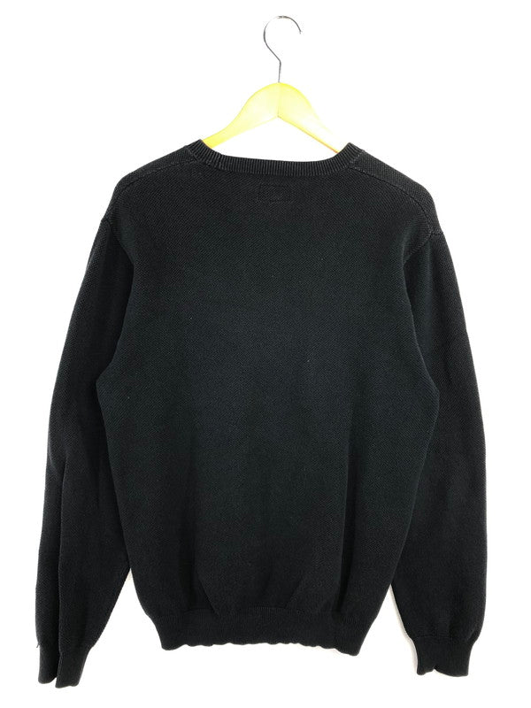 【メンズ】 Supreme シュプリーム 16AW LOGO STRIPE PIQUE CREWNECK KNIT ロゴストライプ ピケ クルーネックニット 149-260320-rt-21-tag サイズ：M カラー：ブラック 万代Net店