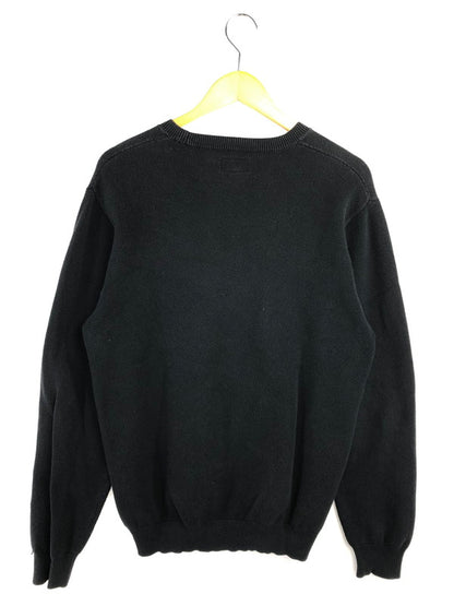 【メンズ】 Supreme シュプリーム 16AW LOGO STRIPE PIQUE CREWNECK KNIT ロゴストライプ ピケ クルーネックニット 149-260320-rt-21-tag サイズ：M カラー：ブラック 万代Net店
