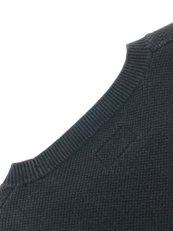 【メンズ】 Supreme シュプリーム 16AW LOGO STRIPE PIQUE CREWNECK KNIT ロゴストライプ ピケ クルーネックニット 149-260320-rt-21-tag サイズ：M カラー：ブラック 万代Net店