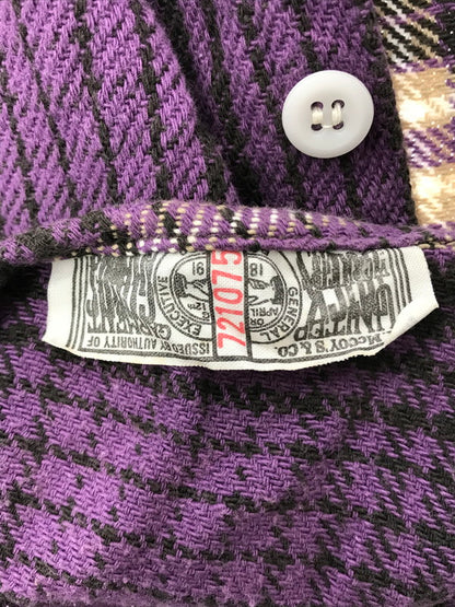 【中古品】【メンズ】 FLANNEL SHIRT PURPLE 966I フランネルシャツ 長袖シャツ トップス 145-260304-rt-01-tag サイズ：15 カラー：パープル 万代Net店
