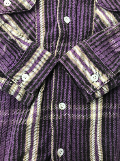 【中古品】【メンズ】 FLANNEL SHIRT PURPLE 966I フランネルシャツ 長袖シャツ トップス 145-260304-rt-01-tag サイズ：15 カラー：パープル 万代Net店
