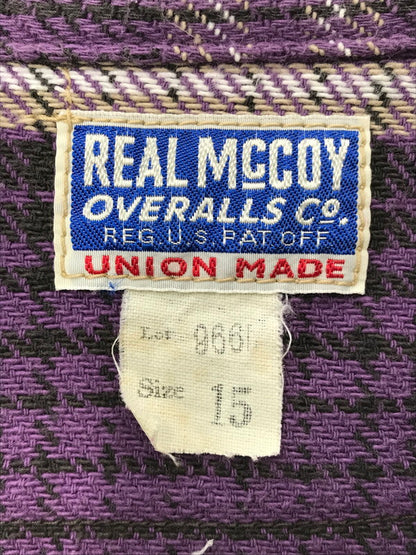 【中古品】【メンズ】 FLANNEL SHIRT PURPLE 966I フランネルシャツ 長袖シャツ トップス 145-260304-rt-01-tag サイズ：15 カラー：パープル 万代Net店