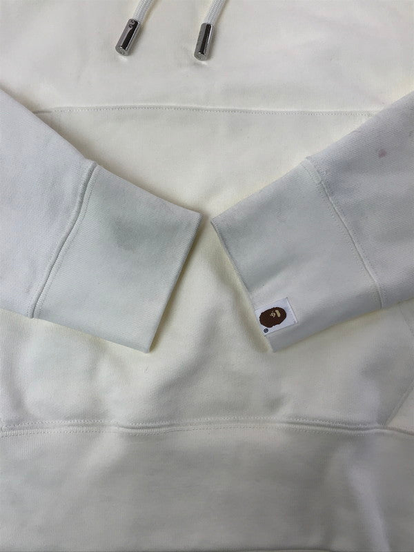 【中古品】【メンズ】 A BATHING APE アベイシングエイプ ONE POINT REGULAR FIT PULLOVER HOODIE 001PPM301306M レギュラー フィット プルオーバー フーディー 142-260304-rt-06-tag サイズ：M カラー：ホワイト 万代Net店