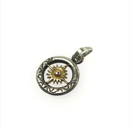 【中古品】【メンズ】 ARIZONA FREEDOM アリゾナフリーダム SV925 K18 SUN SYMBOL&ARABESQUE PENDANT TOP サンシンボル アラベスク ペンダント トップ アクセサリー 191-260316-na-09-tag カラー：シルバー 万代Net店
