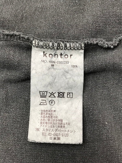 【中古美品】【メンズ】 KONTOR コントール PIGMENT DYEING BIG POLO LS KON-02253 ピグメント ビッグ ポロシャツ 140-260309-na-17-tag サイズ：1 カラー：チャコール 万代Net店