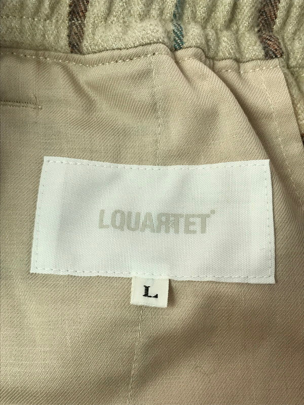 【中古美品】【メンズ】 LQUARTET エルカルテット YARN-DYED COTTON EAZY TROUSERS LQ25FW-LP-012 先染め コットン イージー トラウザーパンツ ボトムス 151-260309-na-10-tag サイズ：L カラー：ホワイト 万代Net店