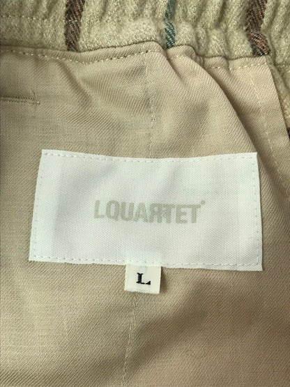 【中古美品】【メンズ】 LQUARTET エルカルテット YARN-DYED COTTON EAZY TROUSERS LQ25FW-LP-012 先染め コットン イージー トラウザーパンツ ボトムス 151-260309-na-10-tag サイズ：L カラー：ホワイト 万代Net店