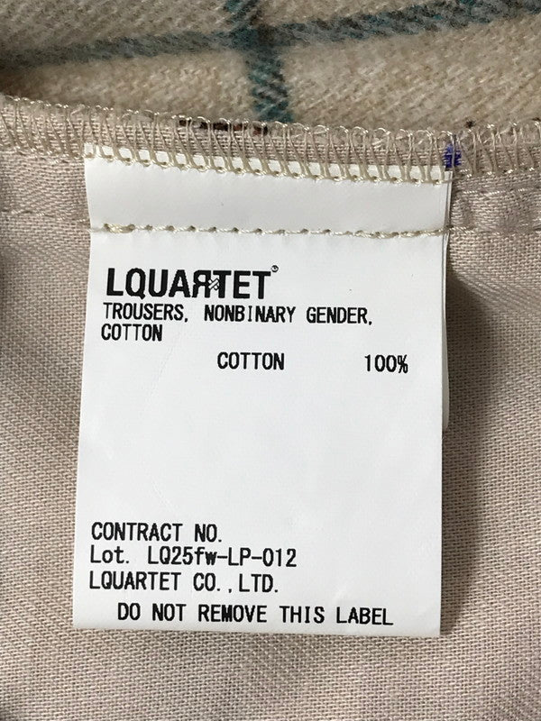 【中古美品】【メンズ】 LQUARTET エルカルテット YARN-DYED COTTON EAZY TROUSERS LQ25FW-LP-012 先染め コットン イージー トラウザーパンツ ボトムス 151-260309-na-10-tag サイズ：L カラー：ホワイト 万代Net店