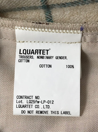【中古美品】【メンズ】 LQUARTET エルカルテット YARN-DYED COTTON EAZY TROUSERS LQ25FW-LP-012 先染め コットン イージー トラウザーパンツ ボトムス 151-260309-na-10-tag サイズ：L カラー：ホワイト 万代Net店
