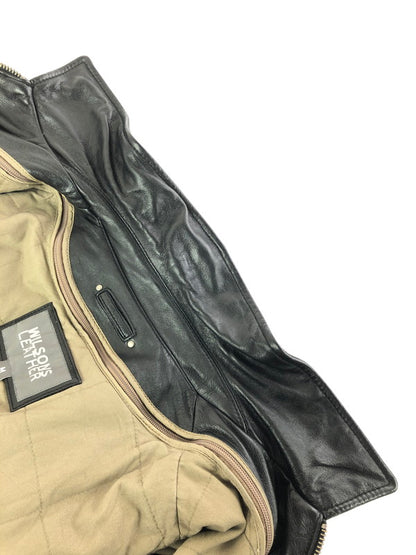 【中古品】【メンズ】 WILSONS LEATHER ウィルソンズ レザー THINSULATE LEATHER BLOUSON シンサレート レザー ブルゾン アウター 146-260319-rt-01-tag サイズ：M カラー：ブラック 万代Net店
