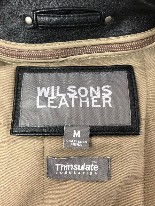 【中古品】【メンズ】 WILSONS LEATHER ウィルソンズ レザー THINSULATE LEATHER BLOUSON シンサレート レザー ブルゾン アウター 146-260319-rt-01-tag サイズ：M カラー：ブラック 万代Net店