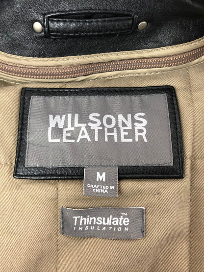 【中古品】【メンズ】 WILSONS LEATHER ウィルソンズ レザー THINSULATE LEATHER BLOUSON シンサレート レザー ブルゾン アウター 146-260319-rt-01-tag サイズ：M カラー：ブラック 万代Net店