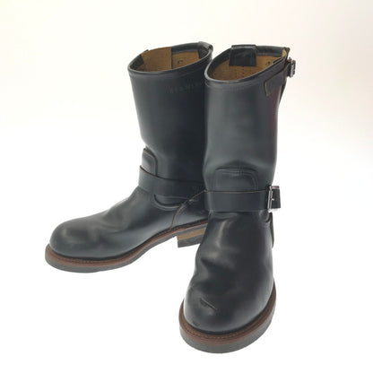 【中古品】【メンズ】 REDWING レッドウィング ENGINEER BOOT 9268 エンジニア ブーツ USA製 プリント羽タグ 靴 164-260620-rt-19-tagh サイズ：8 1/2D カラー：ブラック 万代Net店