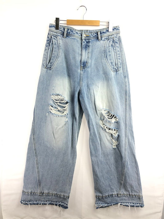【現状渡し品】【メンズ】 GEN_DAI ゲンダイ DAMAGE DENIM PANTS ダメージ デニムパンツ ジーンズ ボトムス 158-260319-rt-17-tag カラー：ライトインディゴ 万代Net店