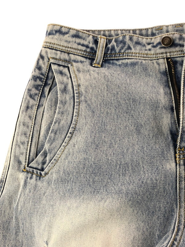 【現状渡し品】【メンズ】 GEN_DAI ゲンダイ DAMAGE DENIM PANTS ダメージ デニムパンツ ジーンズ ボトムス 158-260319-rt-17-tag カラー：ライトインディゴ 万代Net店