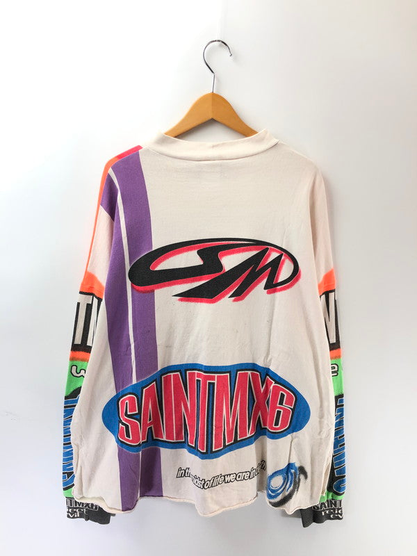 【中古品】【メンズ】 SAINT MICHAEL セントマイケル 23SS L/S TEE MOTOCROSS SM-S23-0000-037 23年春夏 ロングスリーブ Tシャツ 長袖Tシャツ 142-260313-rt-13-tag サイズ：S カラー：ホワイト/マルチカラー 万代Net店
