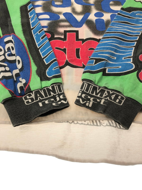 【中古品】【メンズ】 SAINT MICHAEL セントマイケル 23SS L/S TEE MOTOCROSS SM-S23-0000-037 23年春夏 ロングスリーブ Tシャツ 長袖Tシャツ 142-260313-rt-13-tag サイズ：S カラー：ホワイト/マルチカラー 万代Net店