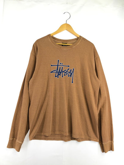 【中古品】【メンズ】 STUSSY ステューシー OUTLINED PIGMENT L/S TEE ピグメント Tシャツ 長袖Tシャツ カットソー 142-260912-na-23-tagh サイズ：L カラー：ブラウン 万代Net店