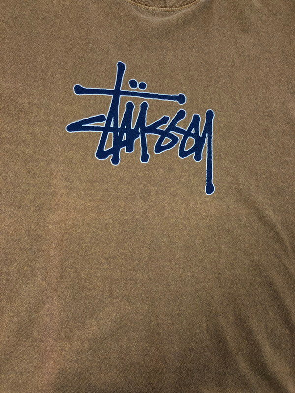 【中古品】【メンズ】 STUSSY ステューシー OUTLINED PIGMENT L/S TEE ピグメント Tシャツ 長袖Tシャツ カットソー 142-260912-na-23-tagh サイズ：L カラー：ブラウン 万代Net店