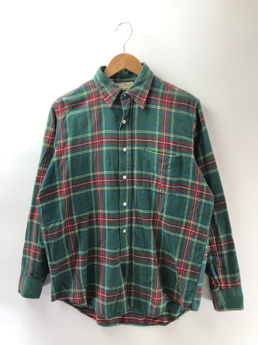 【中古品】【メンズ】 L.L.Bean エルエルビーン 80's CHECK SHIRT 1653 80年代 チェック シャツ USA製 トップス 146-260408-rt-16-tag サイズ：M カラー：グリーン 万代Net店