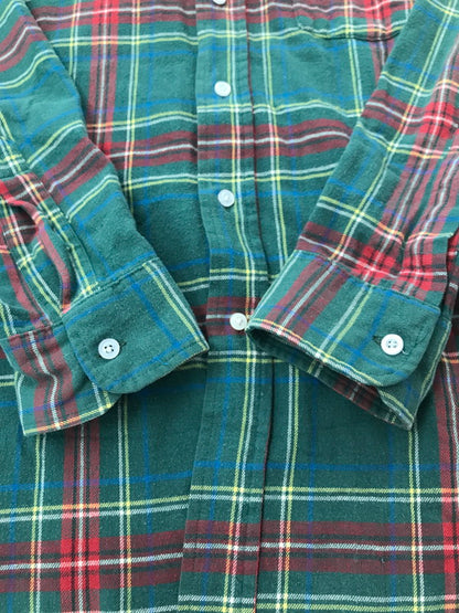 【中古品】【メンズ】 L.L.Bean エルエルビーン 80's CHECK SHIRT 1653 80年代 チェック シャツ USA製 トップス 146-260408-rt-16-tag サイズ：M カラー：グリーン 万代Net店