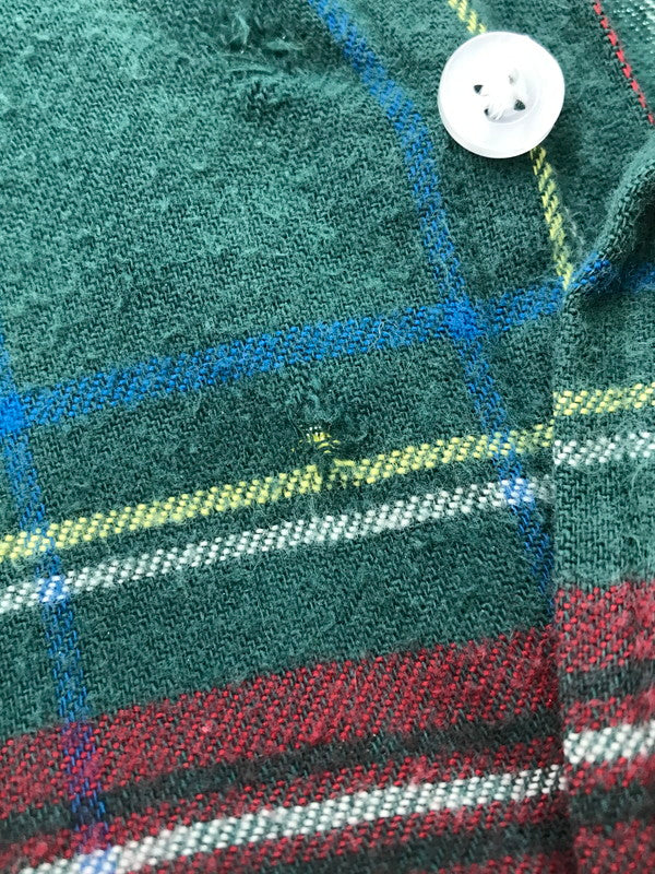 【中古品】【メンズ】 L.L.Bean エルエルビーン 80's CHECK SHIRT 1653 80年代 チェック シャツ USA製 トップス 146-260408-rt-16-tag サイズ：M カラー：グリーン 万代Net店