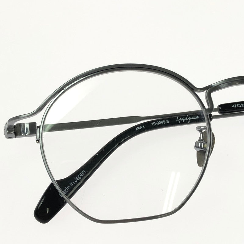 【中古品】【メンズ】 Yohji Yamamoto ヨウジヤマモト EYEWEAR 19-0049-3 アイウェア 眼鏡 アクセサリー 203-260401-na-19-tag サイズ：47□21 140 カラー：シルバー 万代Net店