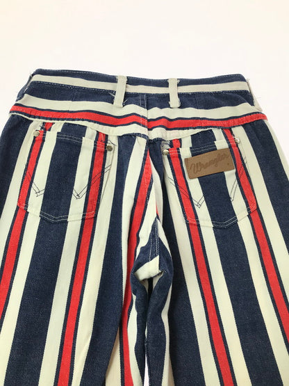 【中古品】【メンズ】 WRANGLER ラングラー 70'S MULTICOLLAR STRIPE BOOT CUT DENIM PANTS 70年代 ストライプ ブーツカット デニムパンツ ボトムス 157-260920-na-12-tagh サイズ：11/12 カラー：マルチカラー 万代Net店
