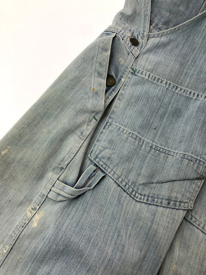 【現状渡し品】【メンズ】 RUGGED ラギット 70's～80's GREEN STITCH OVER ALL 1970～1980年代 グリーンステッチ オーバーオール ヴィンテージ 157-260823-su-07-tagh カラー：インディゴ 万代Net店