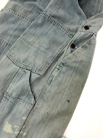 【現状渡し品】【メンズ】 RUGGED ラギット 70's～80's GREEN STITCH OVER ALL 1970～1980年代 グリーンステッチ オーバーオール ヴィンテージ 157-260823-su-07-tagh カラー：インディゴ 万代Net店