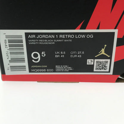 【中古美品】【メンズ】 NIKE ナイキ AIR JORDAN 1 RETRO LOW OG CHICAGO HQ6998-600 エアジョーダン 1 レトロ ロー シカゴ スニーカー 靴 160-260321-na-13-tag サイズ：27.5cm US 9.5 カラー：VARSITY RED/BLACK-SUMMIT WHITE 万代Net店