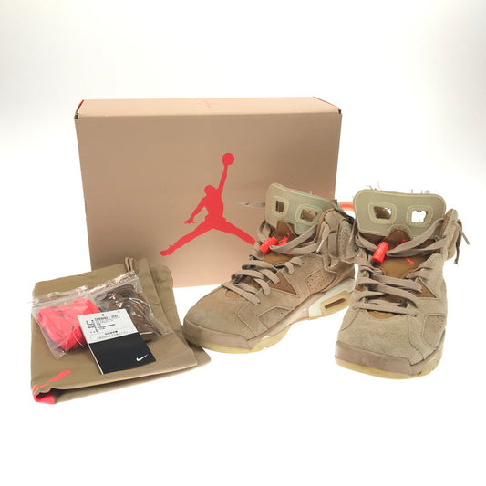 【現状渡し品】【メンズ】 NIKE ナイキ × TRAVIS SCOTT トラヴィススコット コラボ AIR JORDAN 6 RETRO DH0690-200 エアジョーダン 6 レトロ スぺシャル スニーカー 靴 160-260323-yy-06-tag サイズ：26cm/US8 カラー：BRITISH KHAKI/BRIGHT CRIMSON 万代Net店