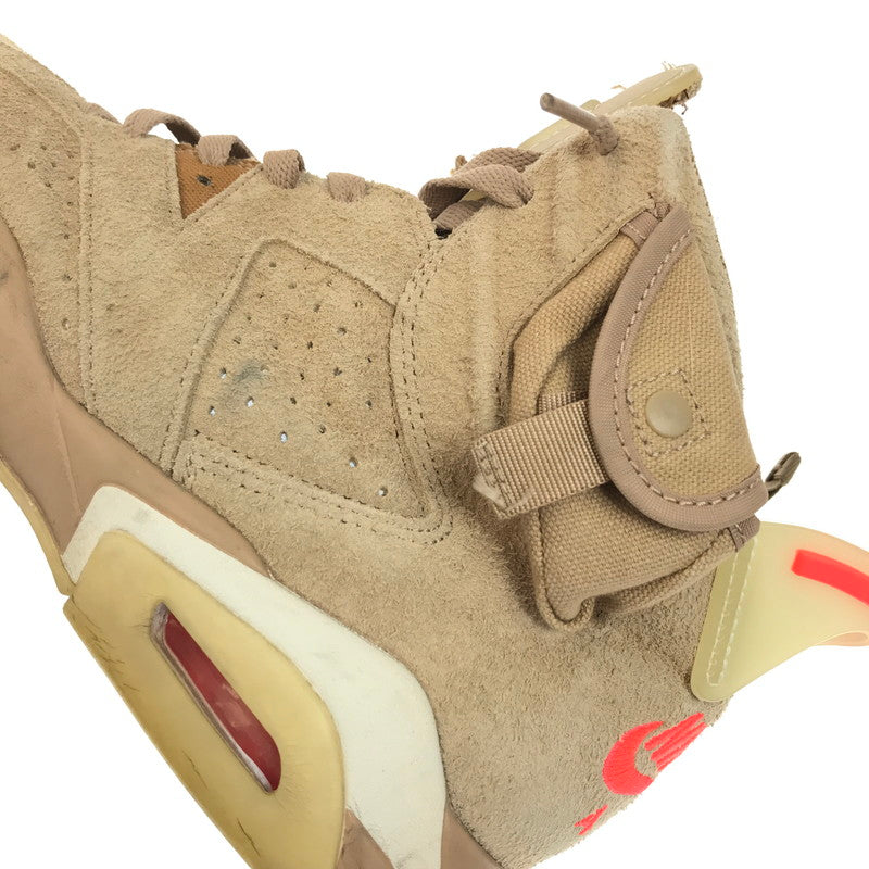 【現状渡し品】【メンズ】 NIKE ナイキ × TRAVIS SCOTT トラヴィススコット コラボ AIR JORDAN 6 RETRO DH0690-200 エアジョーダン 6 レトロ スぺシャル スニーカー 靴 160-260323-yy-06-tag サイズ：26cm/US8 カラー：BRITISH KHAKI/BRIGHT CRIMSON 万代Net店