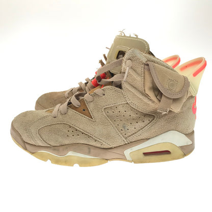 【現状渡し品】【メンズ】 NIKE ナイキ × TRAVIS SCOTT トラヴィススコット コラボ AIR JORDAN 6 RETRO DH0690-200 エアジョーダン 6 レトロ スぺシャル スニーカー 靴 160-260323-yy-06-tag サイズ：26cm/US8 カラー：BRITISH KHAKI/BRIGHT CRIMSON 万代Net店